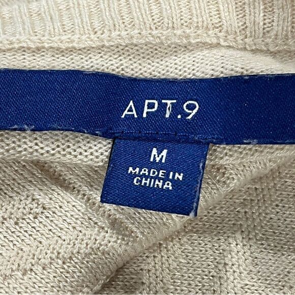 Clearance!!! Apt 9 Cream Ribbed Knit long sleeve Sweater size medium - Picture 7 of 12